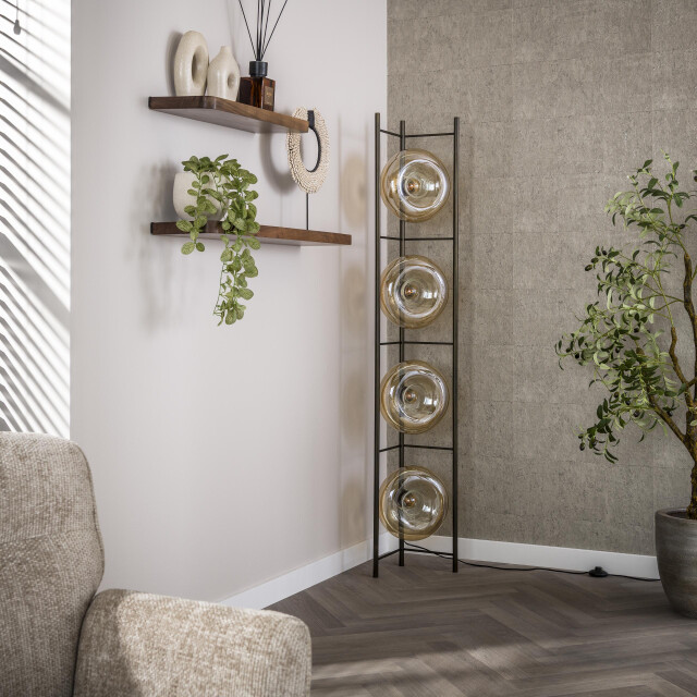 Hoyz vloerlamp soll 4-lichts amber glas 3423836 large