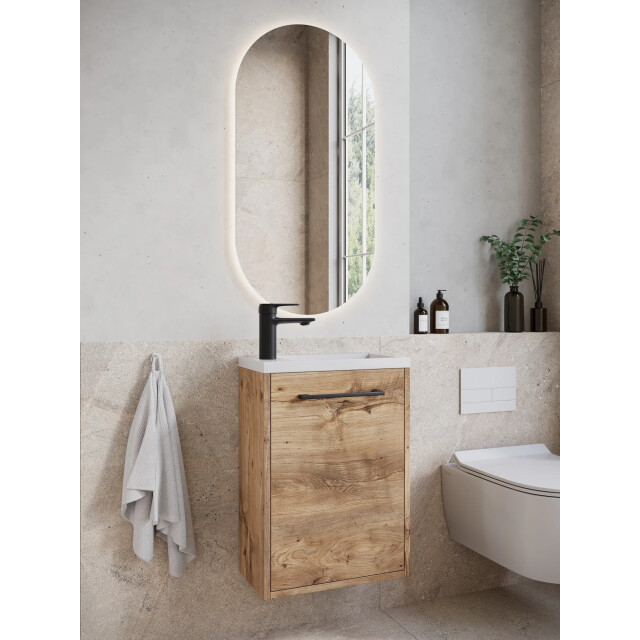 Badplaats Toiletmeubel met wasbak florence 40 x 22 cm – kastanje – 3449149 large
