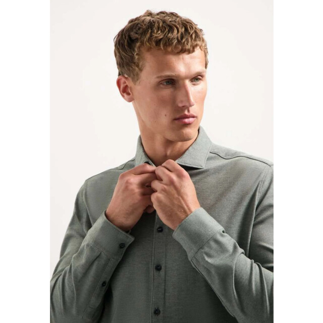 No Excess Shirt jersey melange stretch dark green 29410880-052 large