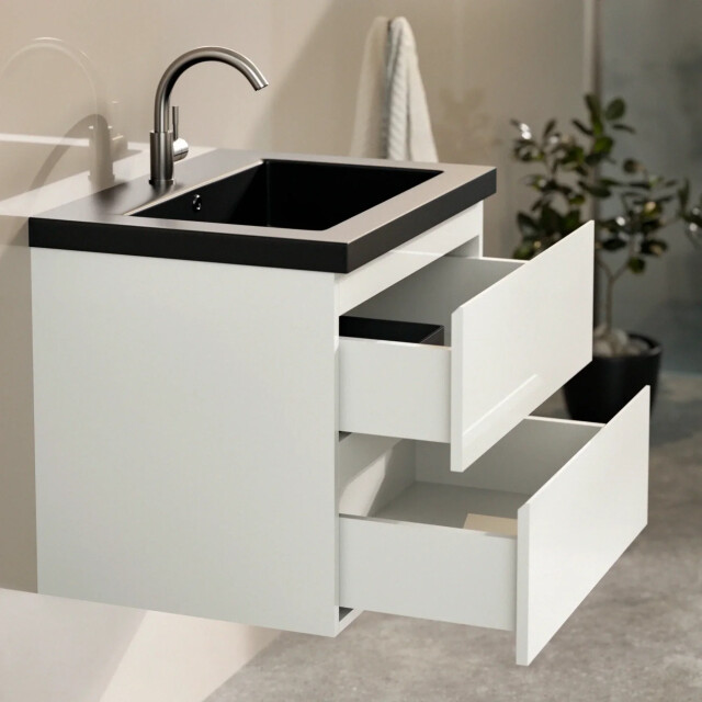 Mirlux Badkamermeubel karo 60cm wit wastafel zwart 3428777 large