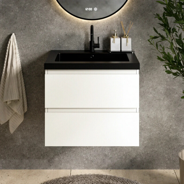 Mirlux Badkamermeubel karo 60cm wit wastafel zwart 3428777 large