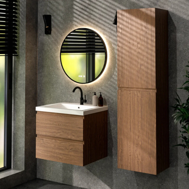 Mirlux Badkamermeubel karo 60cm warm eiken wastafel wit 3428772 large