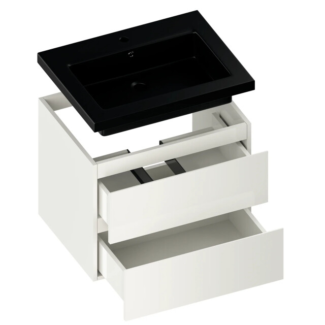 Mirlux Badkamermeubel karo 60cm wit wastafel zwart 3428777 large