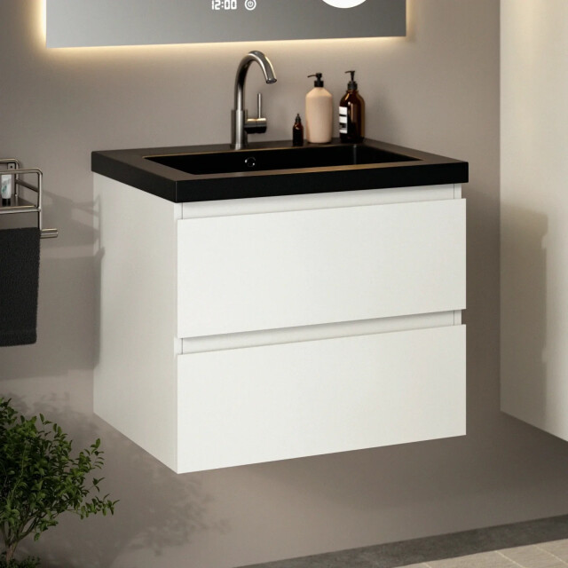 Mirlux Badkamermeubel karo 60cm wit wastafel zwart 3428777 large