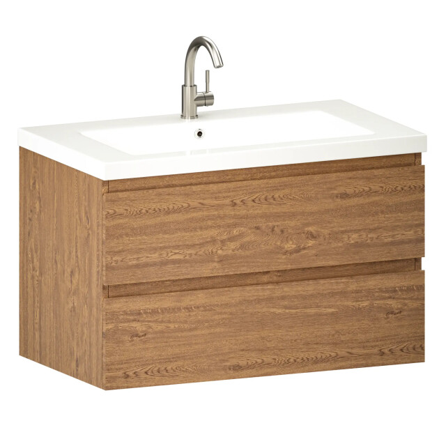 Mirlux Badkamermeubel sova 80cm warm eiken wastafel wit 3428782 large