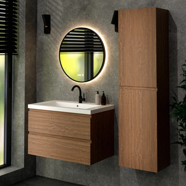 Mirlux Badkamermeubel sova 80cm warm eiken wastafel wit 3428782 large