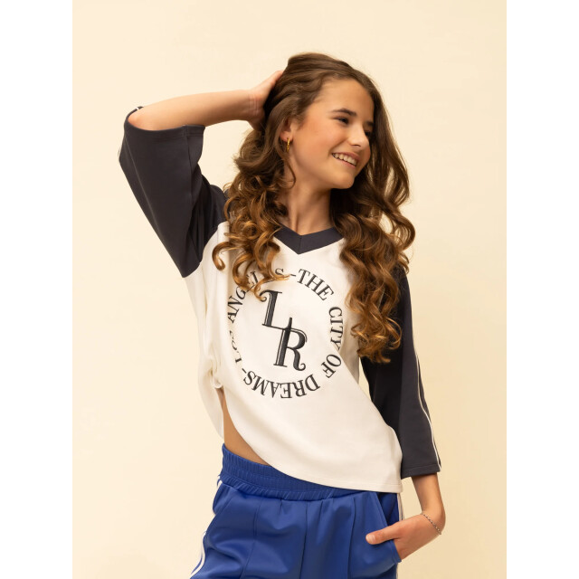 Looxs Revolution Cropped and loose-fit t-shirt raglan voor meisjes in de kleur 2601-5455-012 large