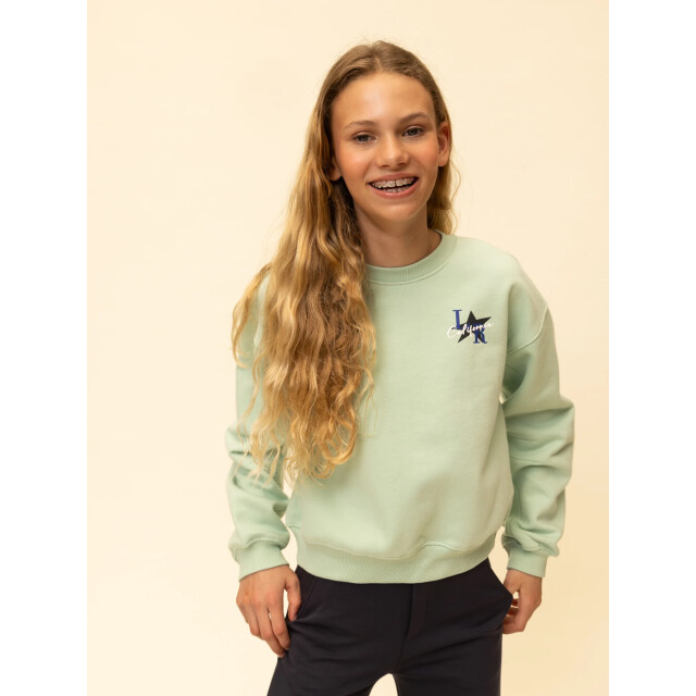 Looxs Revolution Sweater mint l.a. city voor meisjes in de kleur 2601-5307-149 large