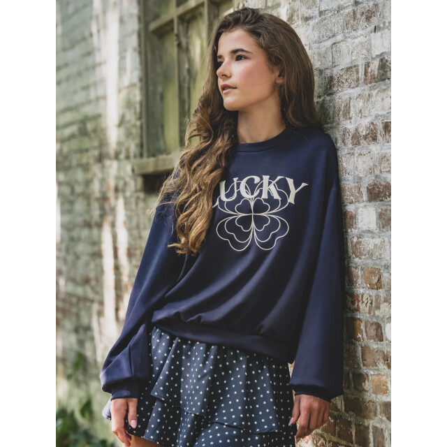 Looxs Revolution Sweater viscose midnight lucky voor meisjes in de kleur 2601-5304-195 large
