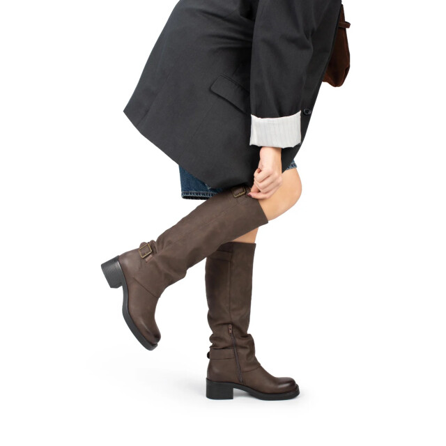 Poelman Laarzen met kap donker hoge laarzen dames CXR62131-5HAPSH large