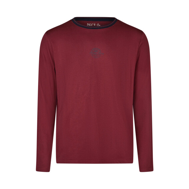 Phil & Co Heren winter pyjama set lang rood/grijs geruit PH-6141-02 large