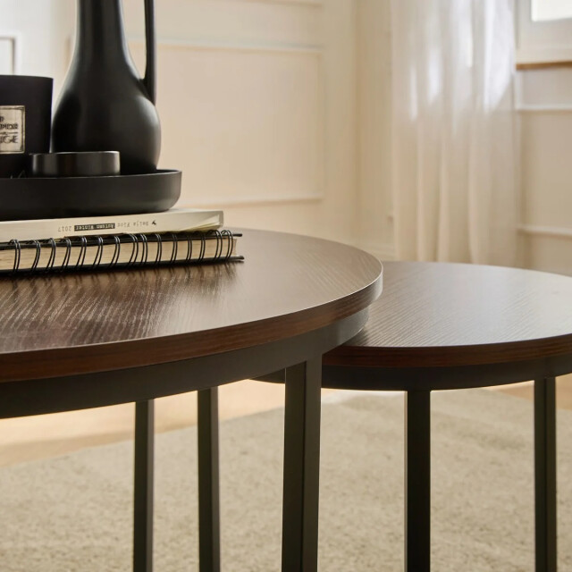 CaliCosy Set van 2 nestende ronde salontafels l70 cm 3083640 large