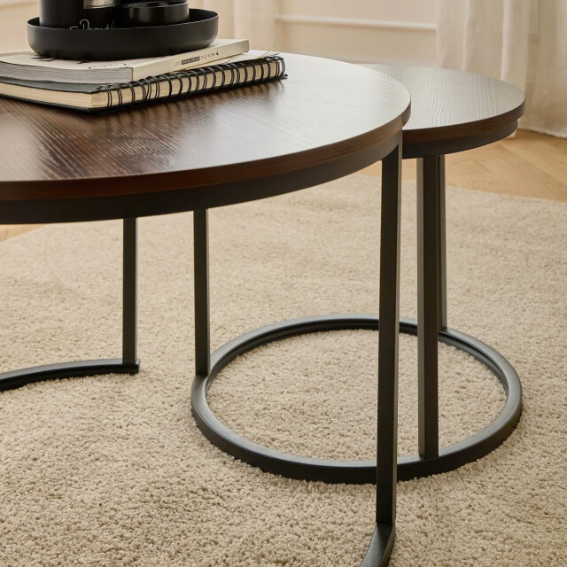 CaliCosy Set van 2 nestende ronde salontafels l70 cm 3083640 large