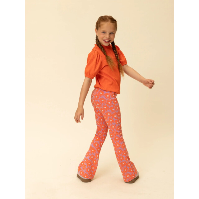 Looxs Revolution Flared sweat pants coral floral spring voor meisjes in de kleur 2601-7605-985 large