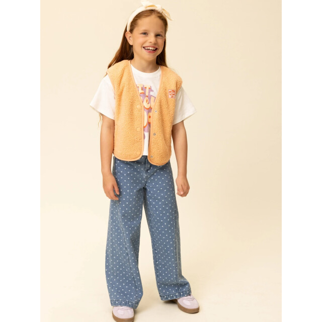 Looxs Revolution Wide leg bleach denim hearts voor meisjes in de kleur 2601-7601-988 large