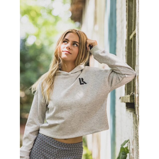 Looxs Revolution Hoody snow melee back print voor meisjes in de kleur 2601-5323-029 large