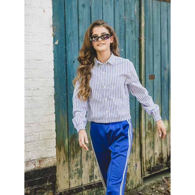 Looxs Revolution Blouse gestreept kobalt voor meisjes in de kleur 2601-5105-850 large