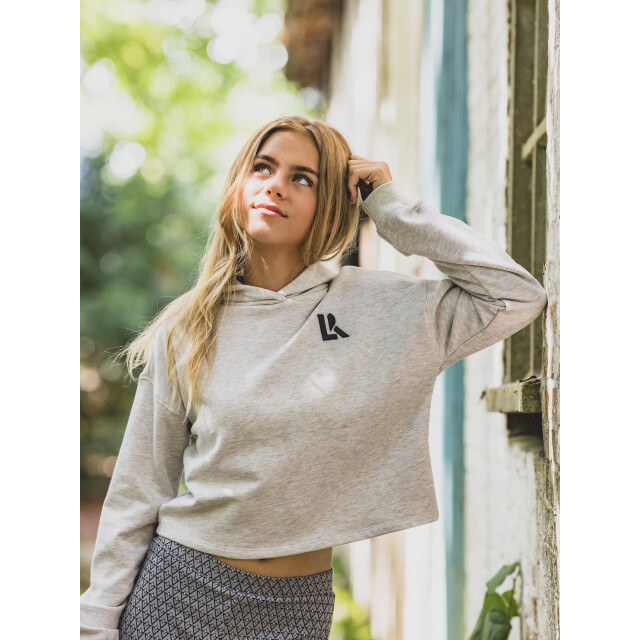 Looxs Revolution Hoody snow melee back print voor meisjes in de kleur 2601-5323-029 large