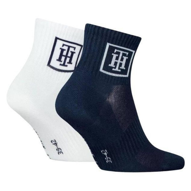 Tommy Hilfiger Heren enkelsokken van katoenmix (set van 2) UTNA992_whitenavy large