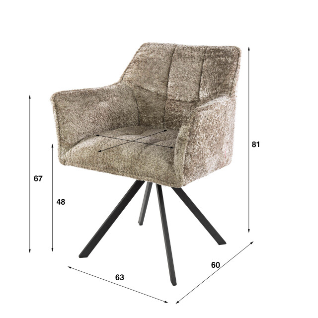 Hoyz armstoel raster draaibaar verpakt per 2 alura zand 3423826 large