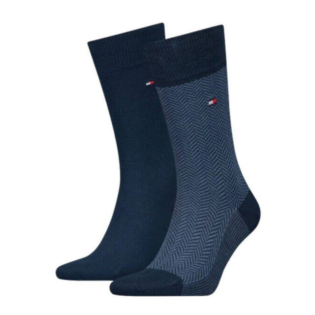 Tommy Hilfiger Effen visgraat sokken heren (set van 2) UTNA774_navy large