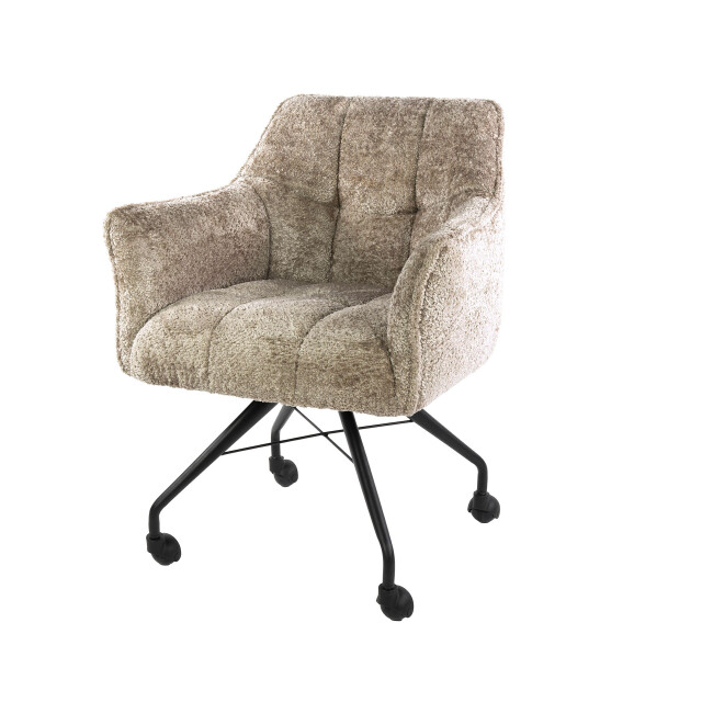 Hoyz armstoel raster wieltjes verpakt per 2 alura zand 3423823 large