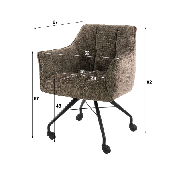 Hoyz armstoel raster wieltjes verpakt per 2 hoven 3423822 large