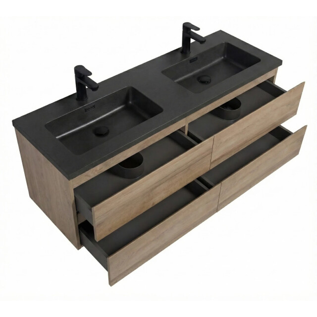 Badplaats Badkamermeubel set angela 140 cm kastanje badmeubel met 3455463 large