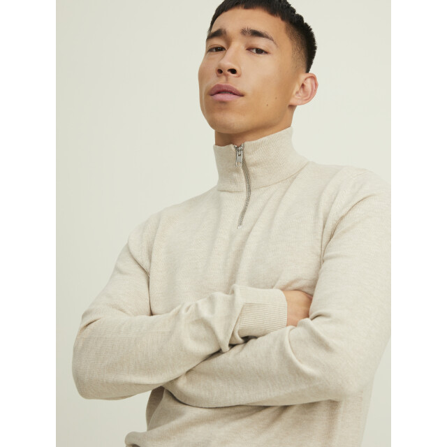 Jack & Jones jjeemil knit half zip noos 12189339 oatmeal 05711.941.0111 large
