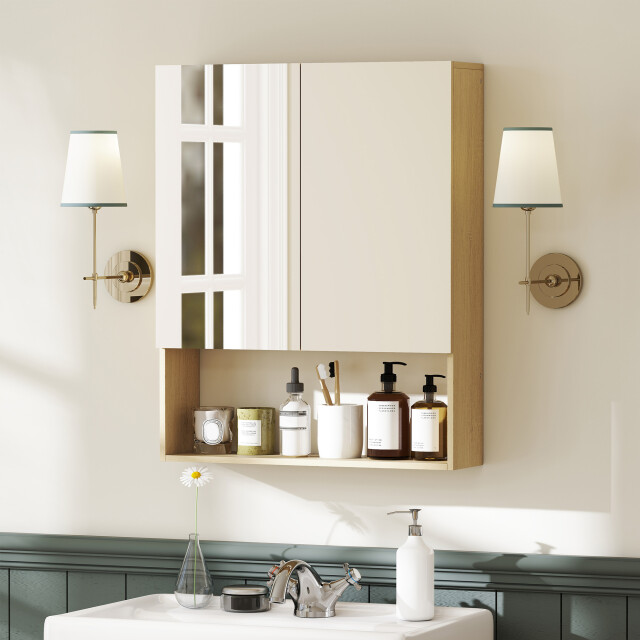 4goodz Spiegelkast met open rek wandmontage - 3442611 large