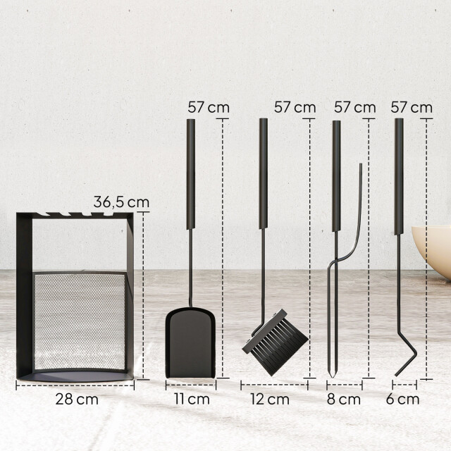 4goodz Haardset 5-delig openhaard gereedschap metaal - 3461203 large