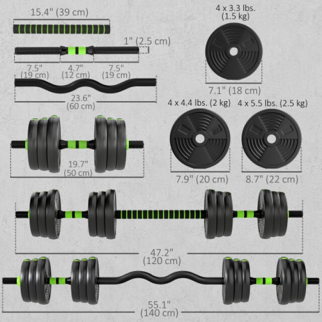 4goodz Verstelbare halterset 25 kg dumbels en barbells halterstang voor 3462573 large