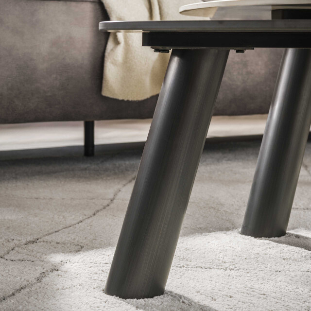 Hoyz salontafel twin log set van 2 3d keramiek travertin 3423829 large