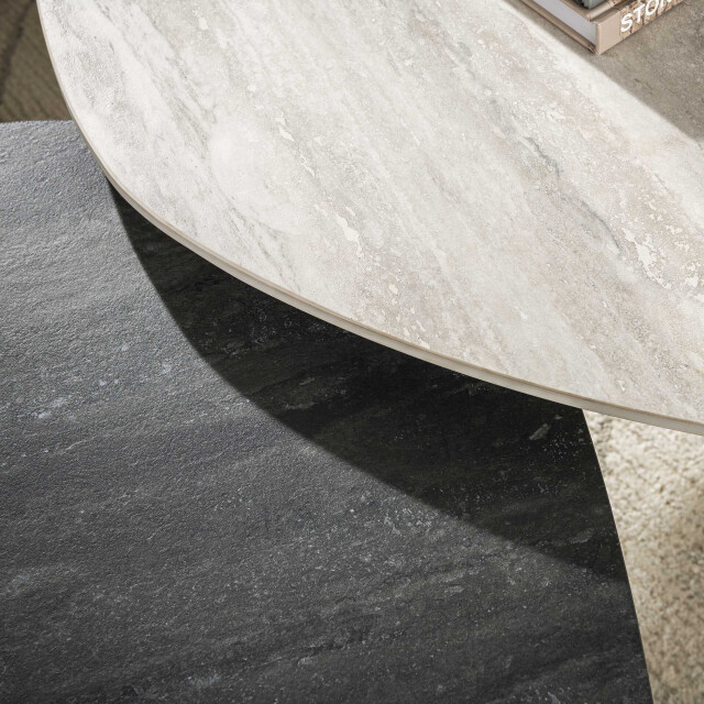 Hoyz salontafel twin log set van 2 3d keramiek travertin 3423829 large