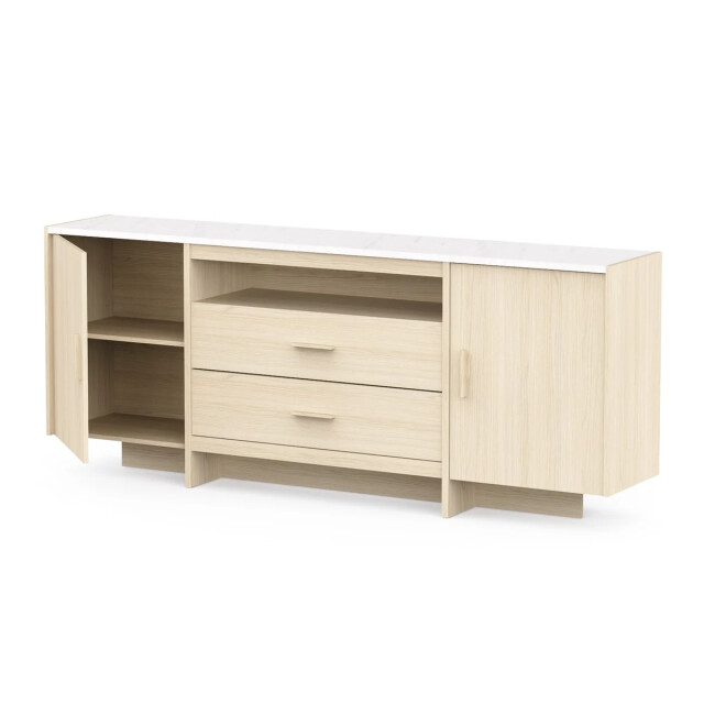 CaliCosy Buffet met 2 openslaande deuren en 2 lades, decor van eikenfineer en marmer, 3467373 large