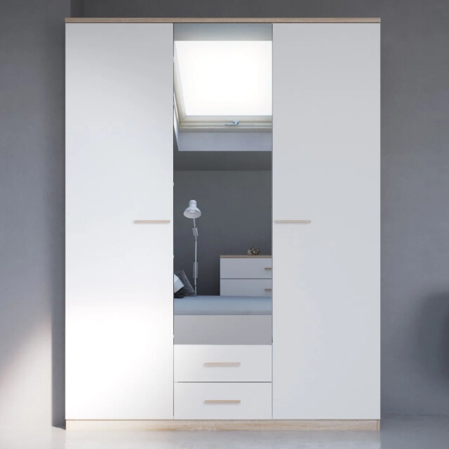 CaliCosy Kast met 3 openslaande deuren, spiegels en 2 lades, hoogte 210,9 cm malia 3467379 large