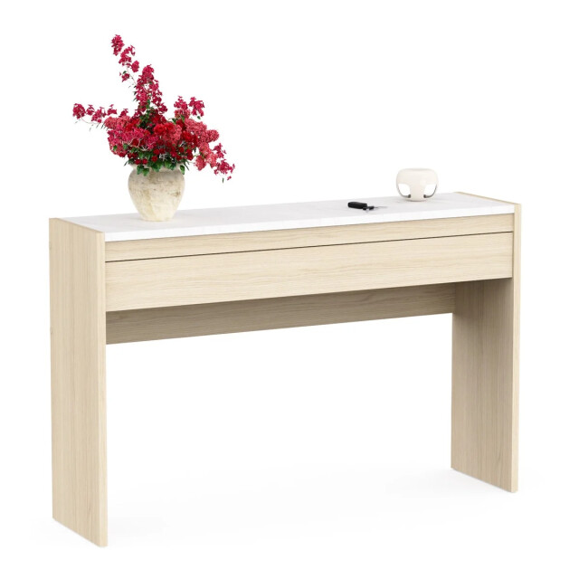 CaliCosy Console 1 lade decor eiken van draad en marmer l124,4 cm mÉlia 3467386 large
