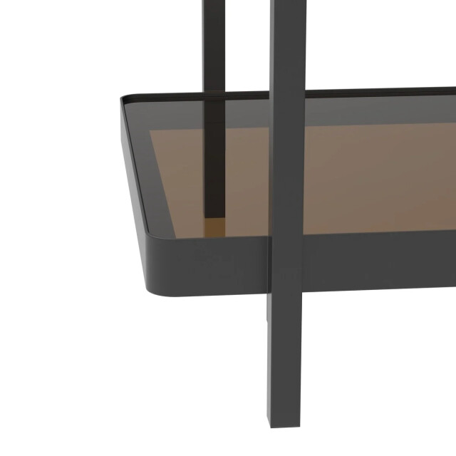 CaliCosy Zwarte metalen salontafel met 2 rookglasplaten l100 cm ora 3467387 large