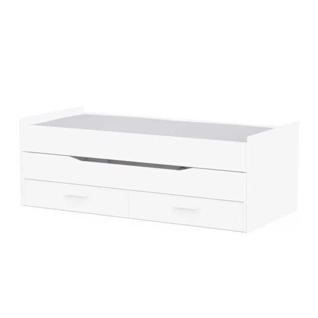 CaliCosy Lit gigogne met 90x200 cm bedden en 2 lades in mat wit elka 3467368 large