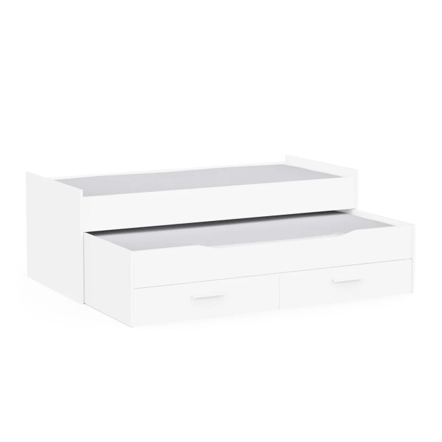 CaliCosy Lit gigogne met 90x200 cm bedden en 2 lades in mat wit elka 3467368 large