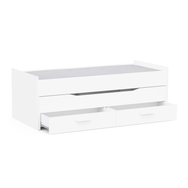 CaliCosy Lit gigogne met 90x200 cm bedden en 2 lades in mat wit elka 3467368 large