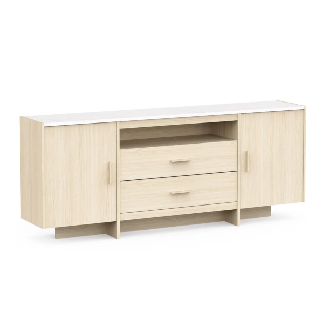 CaliCosy Buffet met 2 openslaande deuren en 2 lades, decor van eikenfineer en marmer, 3467373 large