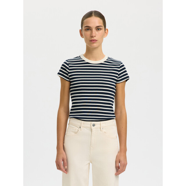 Selected Femme slfmilly ss tee 16100789 dark sapphire 06011.261.0041 large