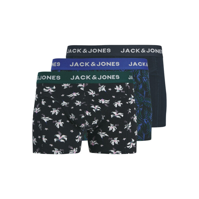 Jack & Jones Heren boxershorts trunks jactodd gebloemd 3-pack 12288821-Dazzling Blue large