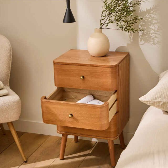 CaliCosy Nachtkastje met 3 lades en afgeronde fronten h71 cm karl 3245908 large