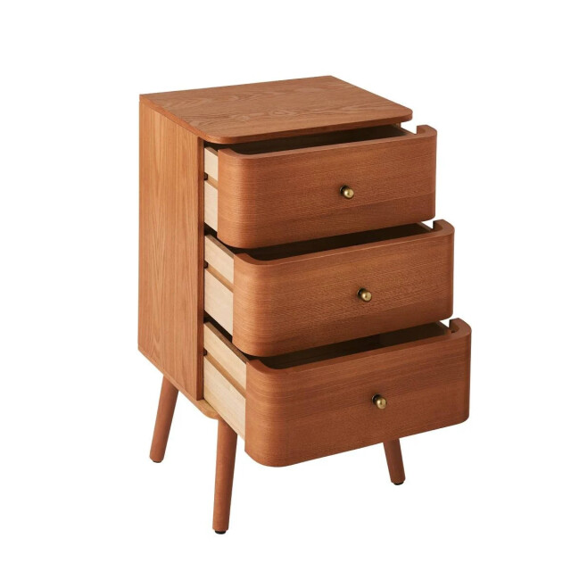 CaliCosy Nachtkastje met 3 lades en afgeronde fronten h71 cm karl 3245908 large