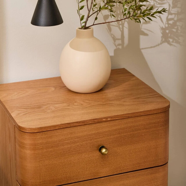 CaliCosy Nachtkastje met 3 lades en afgeronde fronten h71 cm karl 3245908 large