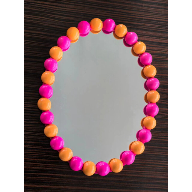 House Vitamin Mirror oval bubbles neon pink/orange- 29x22.5cm 3474251 large