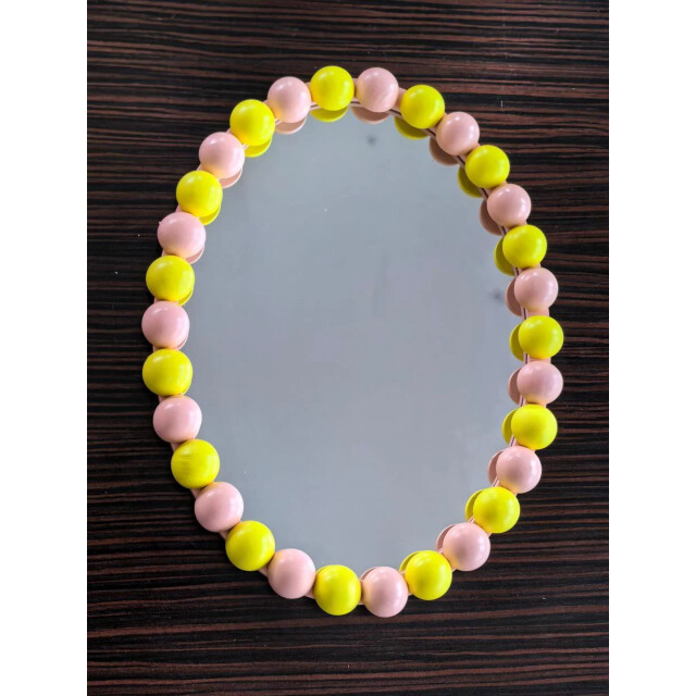 House Vitamin Mirror oval bubbles -light pink/yellow- 29x22.5cm 3474253 large