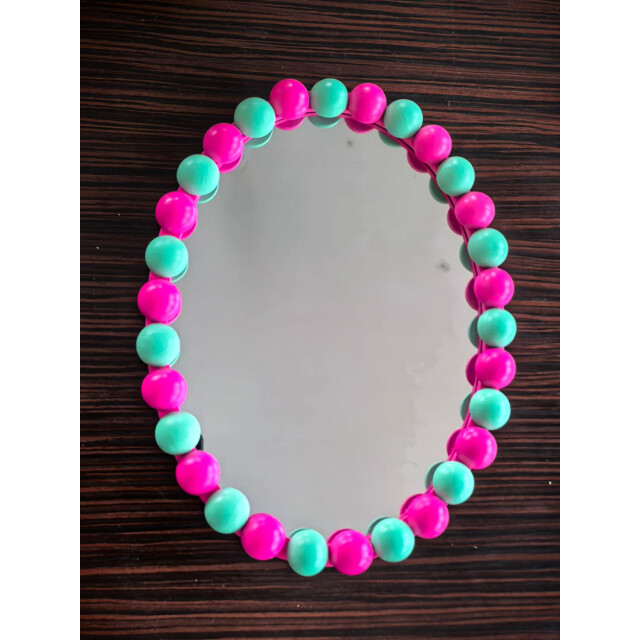 House Vitamin Mirror oval bubbles neon pink/mint- 29x22.5cm 3474252 large